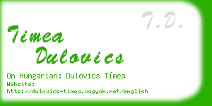 timea dulovics business card